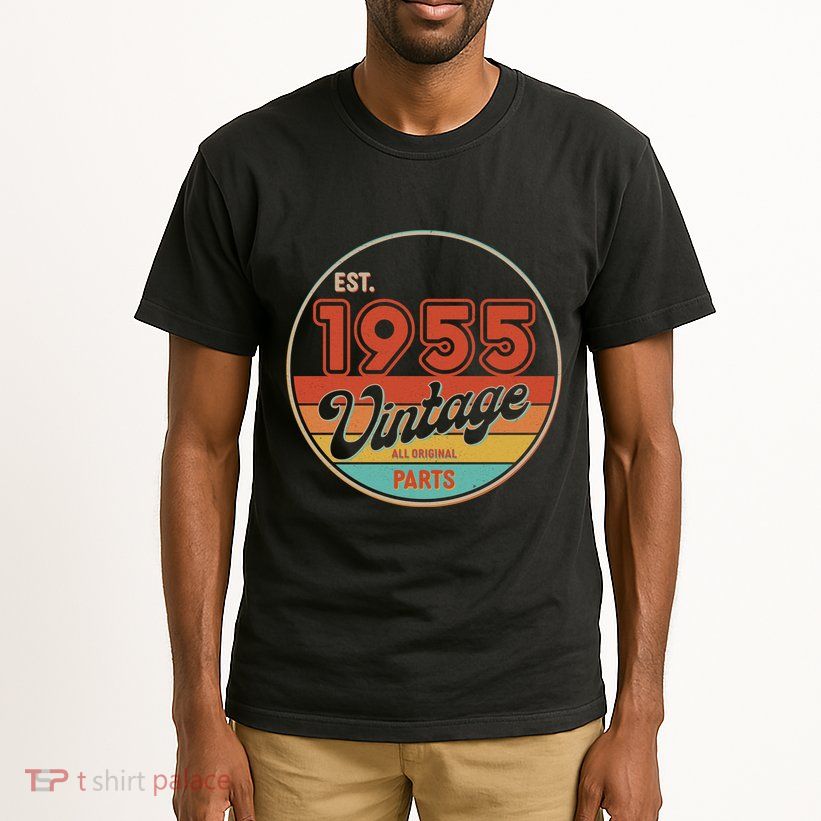 Est 1955 Vintage All Original Parts 70th Birthday Emblem Tall T-Shirt