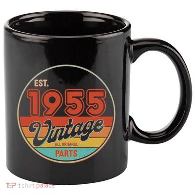 Est 1955 Vintage All Original Parts 70th Birthday Emblem 11oz C Handle Ceramic Mug