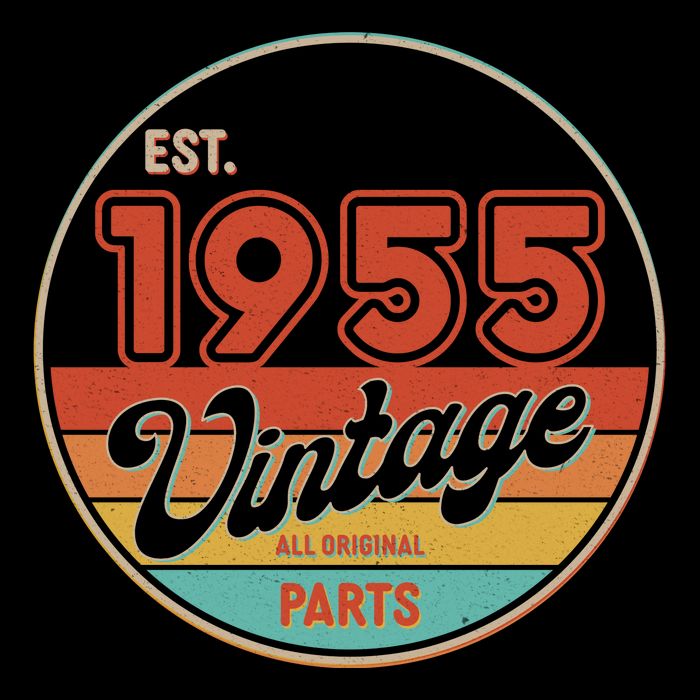 Est 1955 Vintage All Original Parts 70th Birthday Emblem Baby Bodysuit