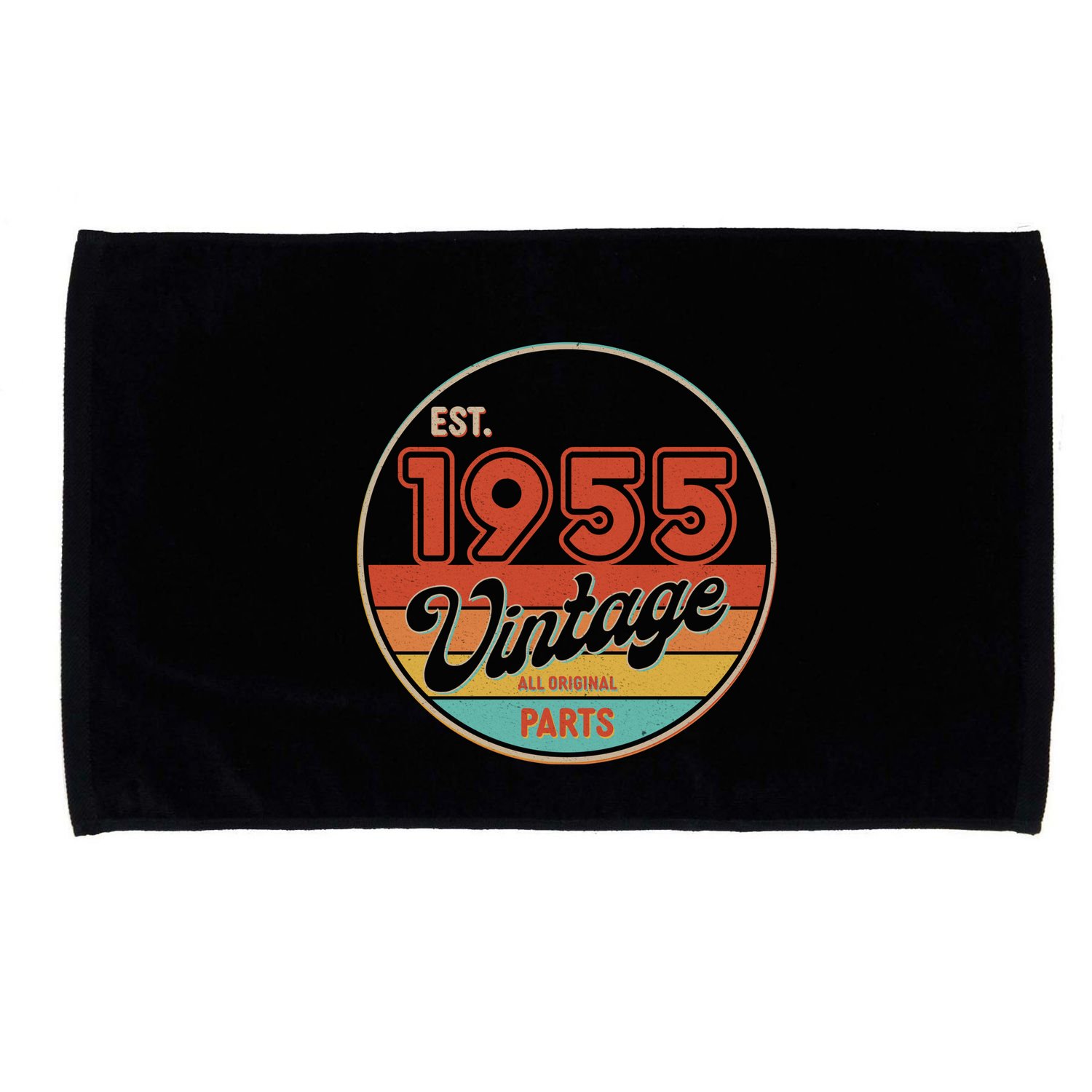 Est 1955 Vintage All Original Parts 70th Birthday Emblem Microfiber Hand Towel