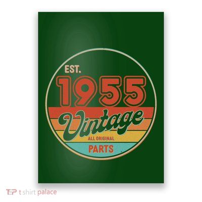 Est 1955 Vintage All Original Parts 70th Birthday Emblem Poster