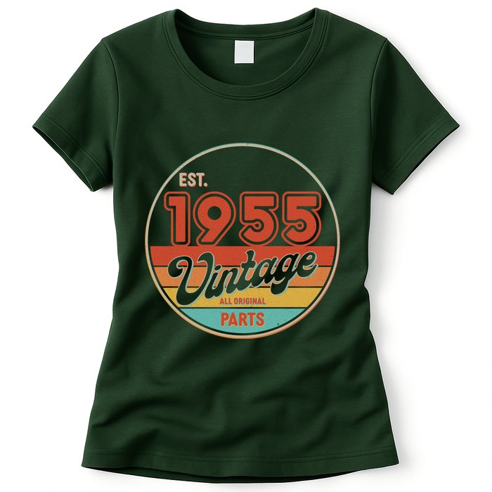 Est 1955 Vintage All Original Parts 70th Birthday Emblem Womens T-Shirt