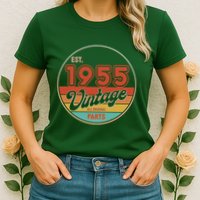 Est 1955 Vintage All Original Parts 70th Birthday Emblem Womens T-Shirt