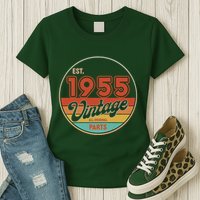 Est 1955 Vintage All Original Parts 70th Birthday Emblem Womens T-Shirt