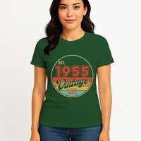 Est 1955 Vintage All Original Parts 70th Birthday Emblem Womens T-Shirt