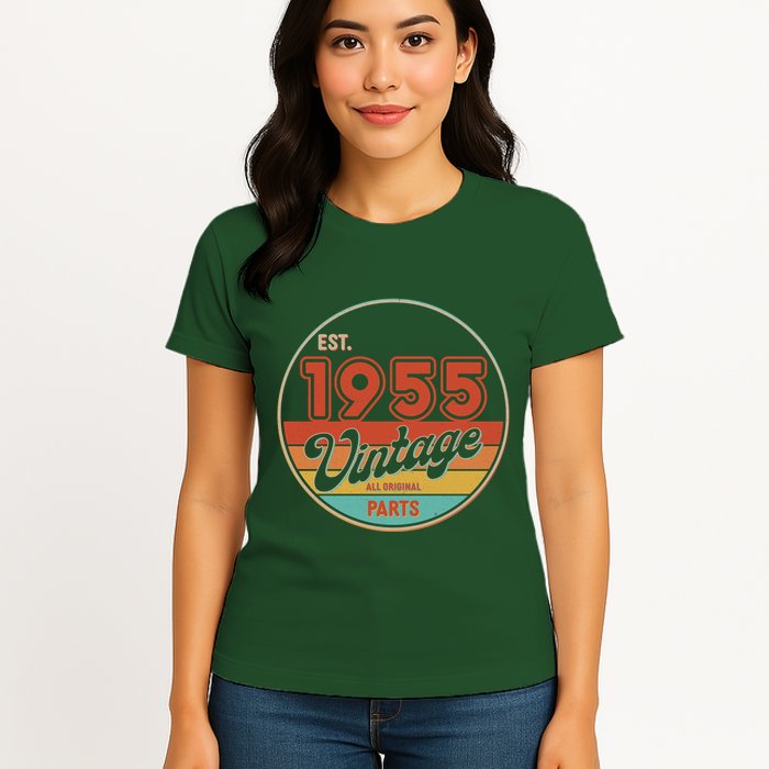 Est 1955 Vintage All Original Parts 70th Birthday Emblem Womens T-Shirt