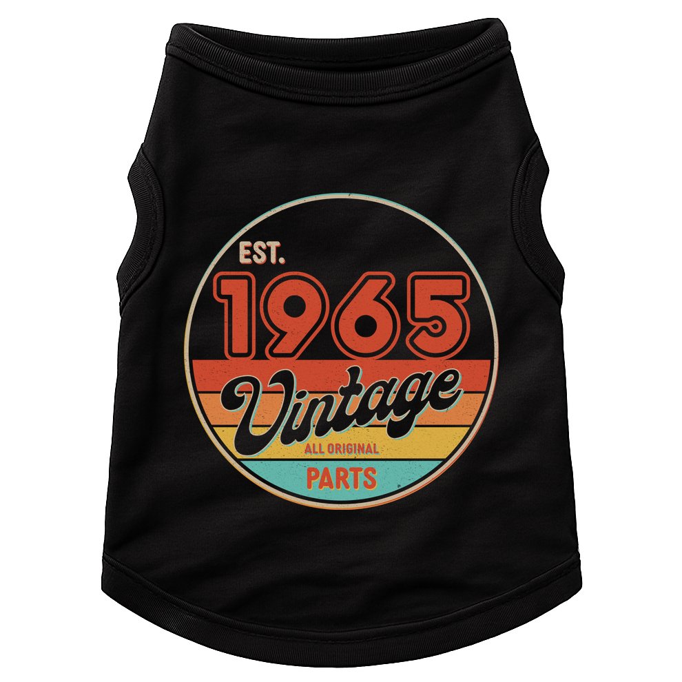 Est 1965 Vintage All Original Parts 60th Birthday Emblem Doggie Tank
