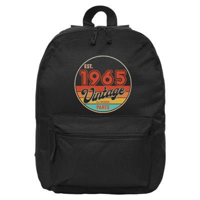 Est 1965 Vintage All Original Parts 60th Birthday Emblem 16 in Basic Backpack