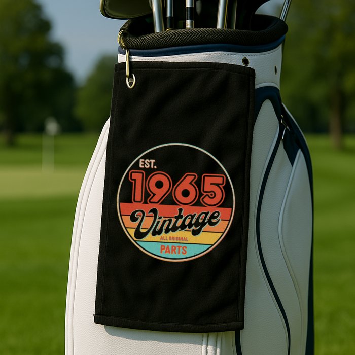 Est 1965 Vintage All Original Parts 60th Birthday Emblem Golf Towel