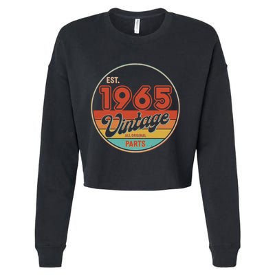Est 1965 Vintage All Original Parts 60th Birthday Emblem Cropped Pullover Crew
