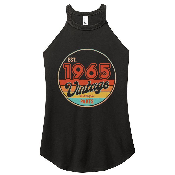 Est 1965 Vintage All Original Parts 60th Birthday Emblem Women's Perfect Tri Rocker Tank