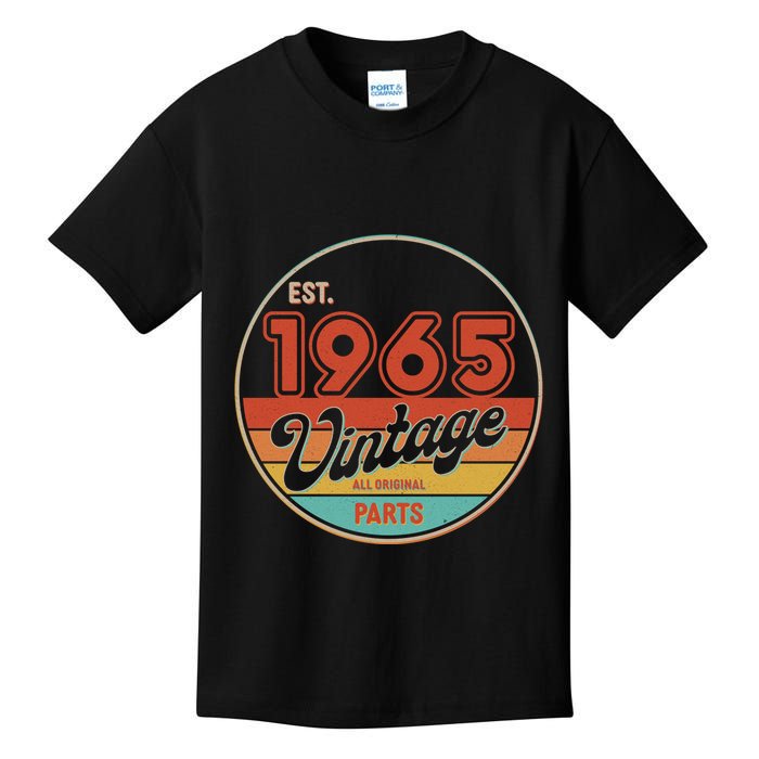 Est 1965 Vintage All Original Parts 60th Birthday Emblem Kids T-Shirt