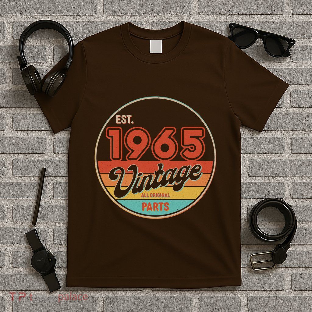 Est 1965 Vintage All Original Parts 60th Birthday Emblem T-Shirt