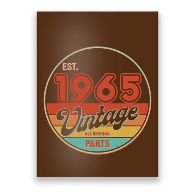 Est 1965 Vintage All Original Parts 60th Birthday Emblem Poster