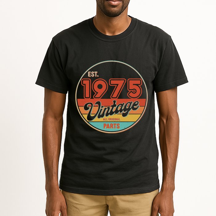 Est 1975 Vintage All Original Parts 50th Birthday Emblem Tall T-Shirt