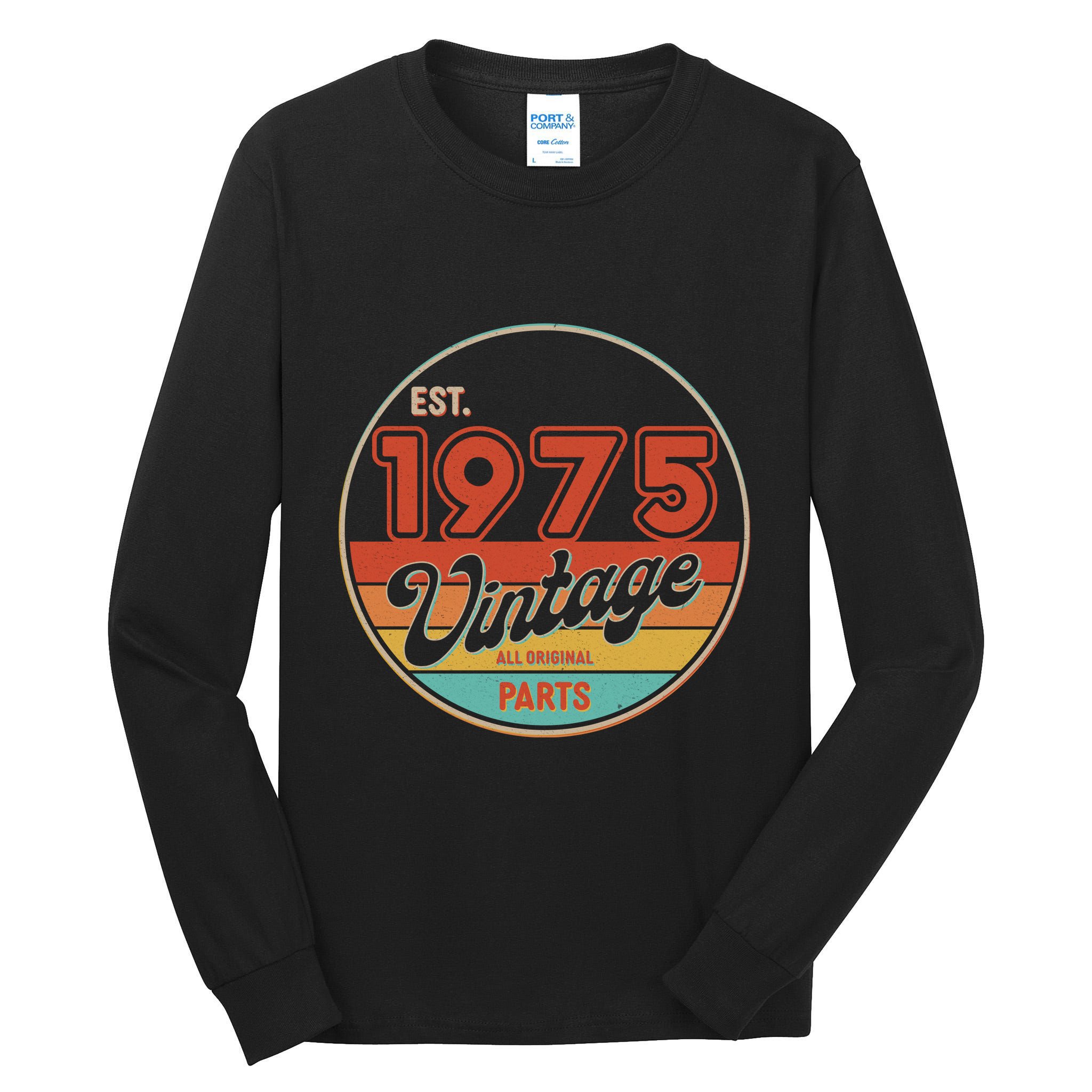 Est 1975 Vintage All Original Parts 50th Birthday Emblem Tall Long Sleeve T-Shirt