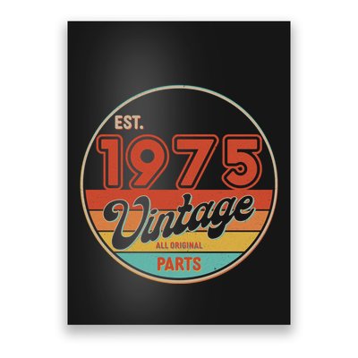 Est 1975 Vintage All Original Parts 50th Birthday Emblem Poster