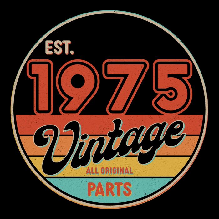Est 1975 Vintage All Original Parts 50th Birthday Emblem Tie-Dye T-Shirt