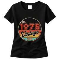 Est 1975 Vintage All Original Parts 50th Birthday Emblem Womens T-Shirt