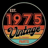 Est 1975 Vintage All Original Parts 50th Birthday Emblem Womens T-Shirt