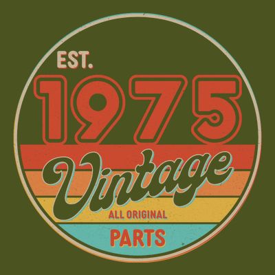 Est 1975 Vintage All Original Parts 50th Birthday Emblem T-Shirt