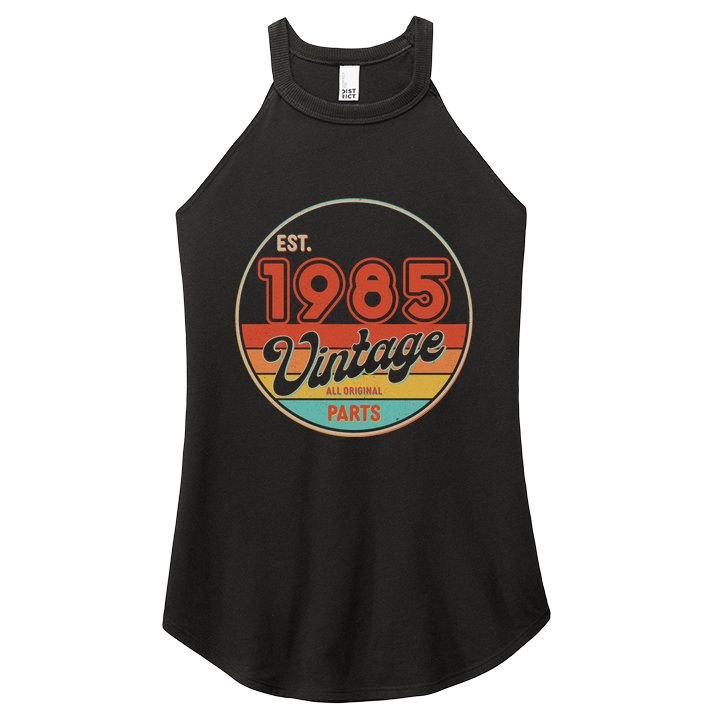 Est 1985 Vintage All Original Parts 40th Birthday Emblem Women's Perfect Tri Rocker Tank