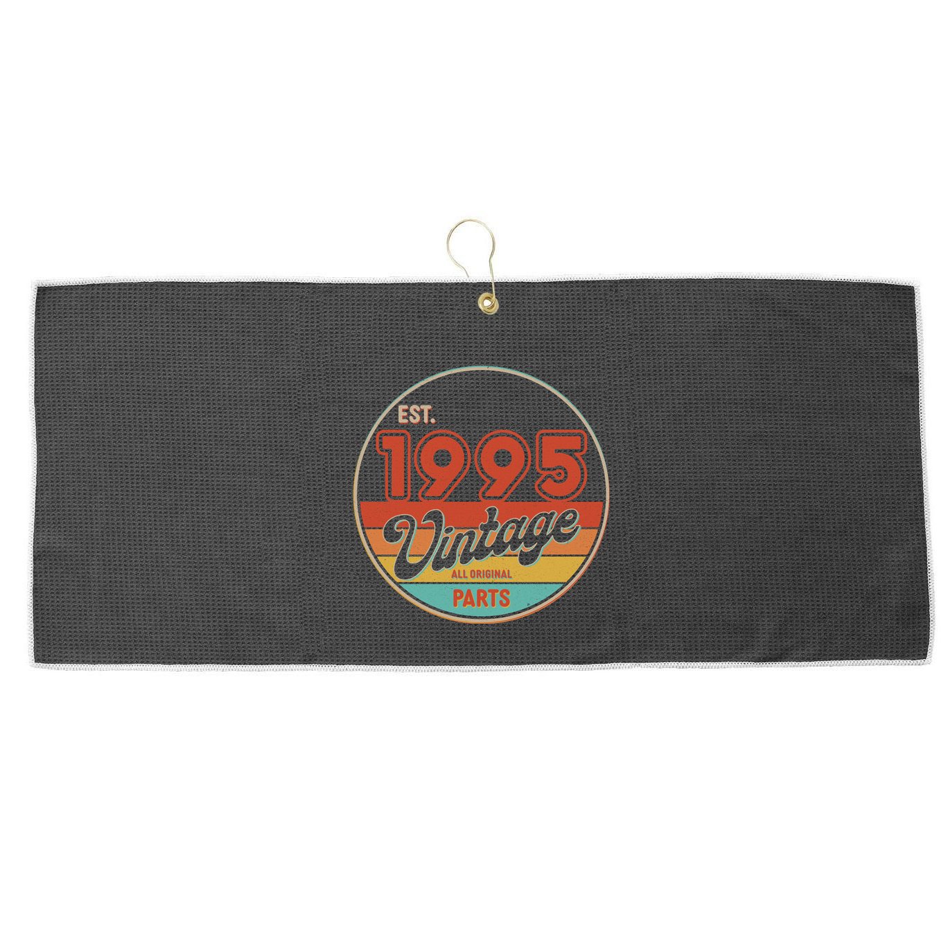 Est 1995 Vintage All Original Parts 30th Birthday Emblem Large Microfiber Waffle Golf Towel