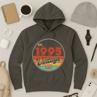 Est 1995 Vintage All Original Parts 30th Birthday Emblem Hoodie