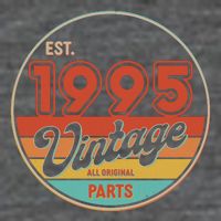 Est 1995 Vintage All Original Parts 30th Birthday Emblem Flatbill Hat