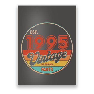 Est 1995 Vintage All Original Parts 30th Birthday Emblem Poster