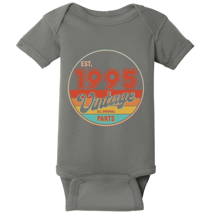 Est 1995 Vintage All Original Parts 30th Birthday Emblem Baby Bodysuit