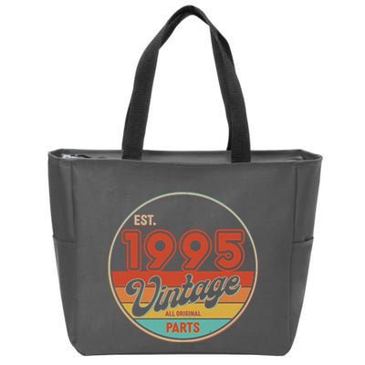 Est 1995 Vintage All Original Parts 30th Birthday Emblem Zip Tote Bag
