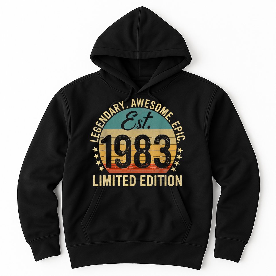 Est 1983 Vintage 1983 Limited Edition 40th Birthday Hoodie