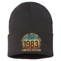 Est 1983 Vintage 1983 Limited Edition 40th Birthday Sustainable Knit Beanie