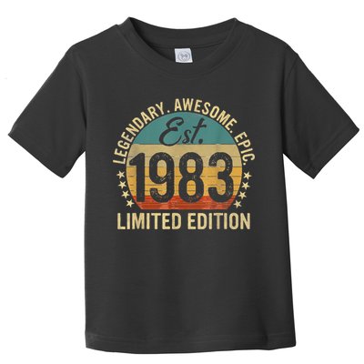Est 1983 Vintage 1983 Limited Edition 40th Birthday Toddler T-Shirt