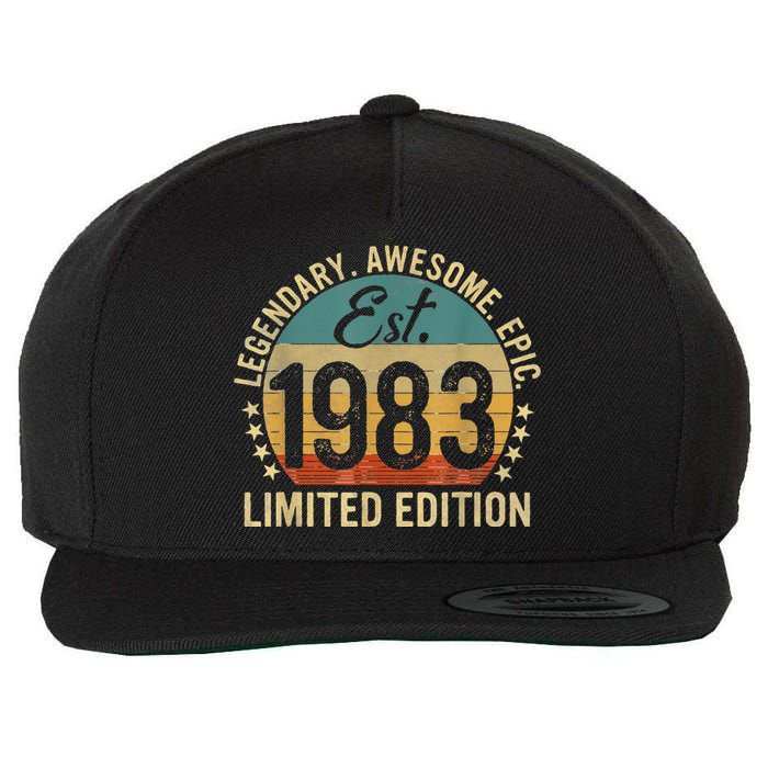 Est 1983 Vintage 1983 Limited Edition 40th Birthday Wool Snapback Cap