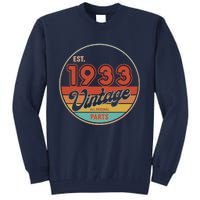 Est 1933 Vintage All Original Parts 90th Birthday Emblem Tall Sweatshirt