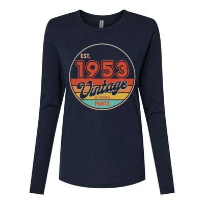 Est 1953 Vintage All Original Parts 70th Birthday Emblem Womens Cotton Relaxed Long Sleeve T-Shirt