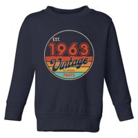 Est 1963 Vintage All Original Parts 60th Birthday Emblem Toddler Sweatshirt