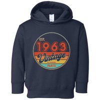 Est 1963 Vintage All Original Parts 60th Birthday Emblem Toddler Hoodie