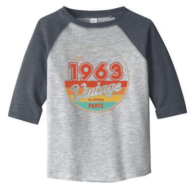 Est 1963 Vintage All Original Parts 60th Birthday Emblem Toddler Fine Jersey T-Shirt