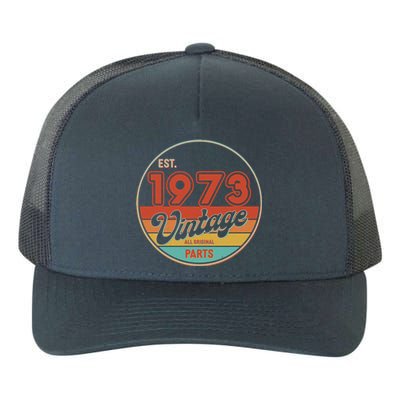 Est 1973 Vintage All Original Parts 50th Birthday Emblem Yupoong Adult 5-Panel Trucker Hat