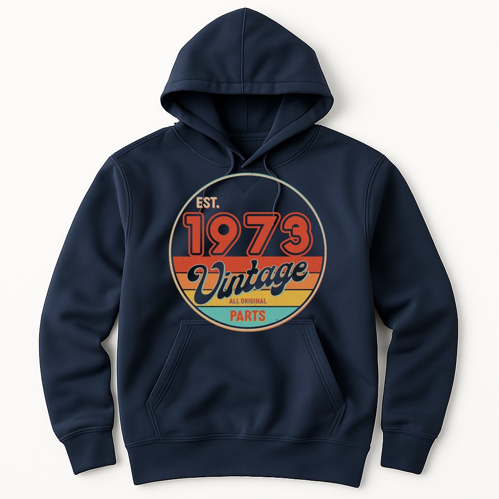 Est 1973 Vintage All Original Parts 50th Birthday Emblem Hoodie