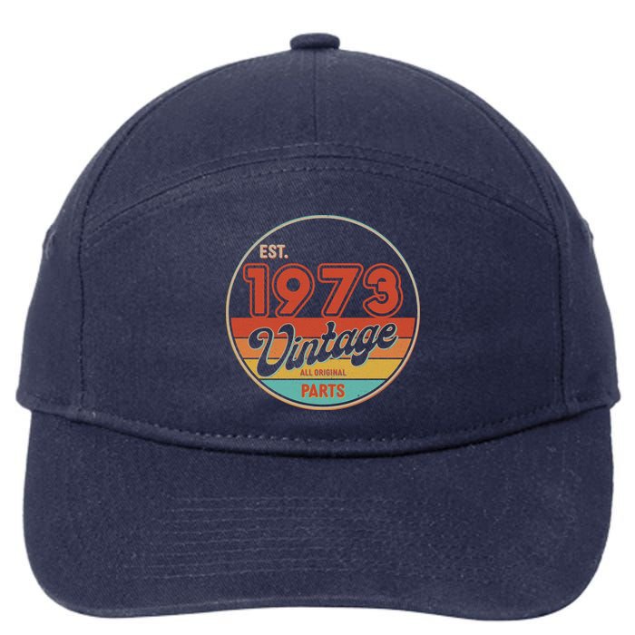 Est 1973 Vintage All Original Parts 50th Birthday Emblem 7-Panel Snapback Hat