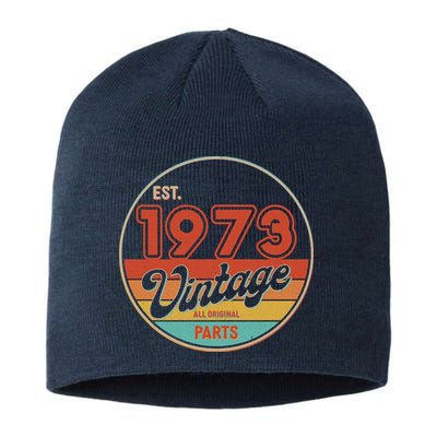 Est 1973 Vintage All Original Parts 50th Birthday Emblem Sustainable Beanie