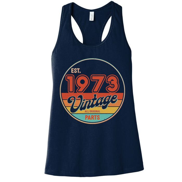 Est 1973 Vintage All Original Parts 50th Birthday Emblem Womens Tank Top