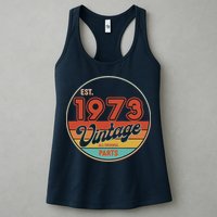 Est 1973 Vintage All Original Parts 50th Birthday Emblem Womens Tank Top