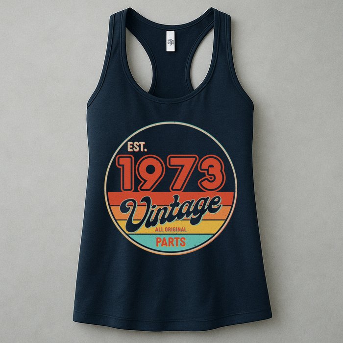 Est 1973 Vintage All Original Parts 50th Birthday Emblem Womens Tank Top