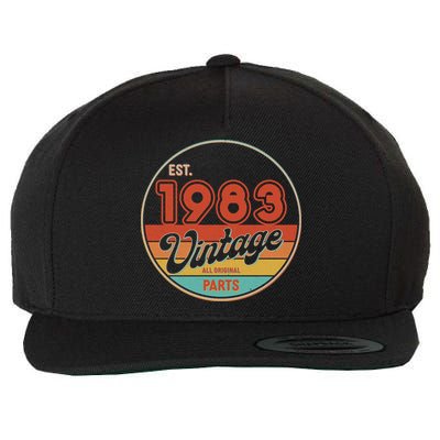 Est 1983 Vintage All Original Parts 40th Birthday Emblem Wool Snapback Cap