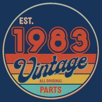 Est 1983 Vintage All Original Parts 40th Birthday Emblem 7-Panel Snapback Hat